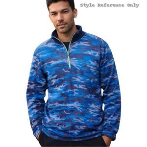 Robert Graham Camo Jacquard Quarter Zip Cotton Pullover Sweater Size M